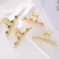 Korean Plated Rhiestone Flower Big Hair Claw Clips Korean Hairpins For Women Girl Fashion Accessories